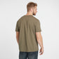 olivengrønn t-skjorte i bomull med logotrykk i store størrelser for store menn