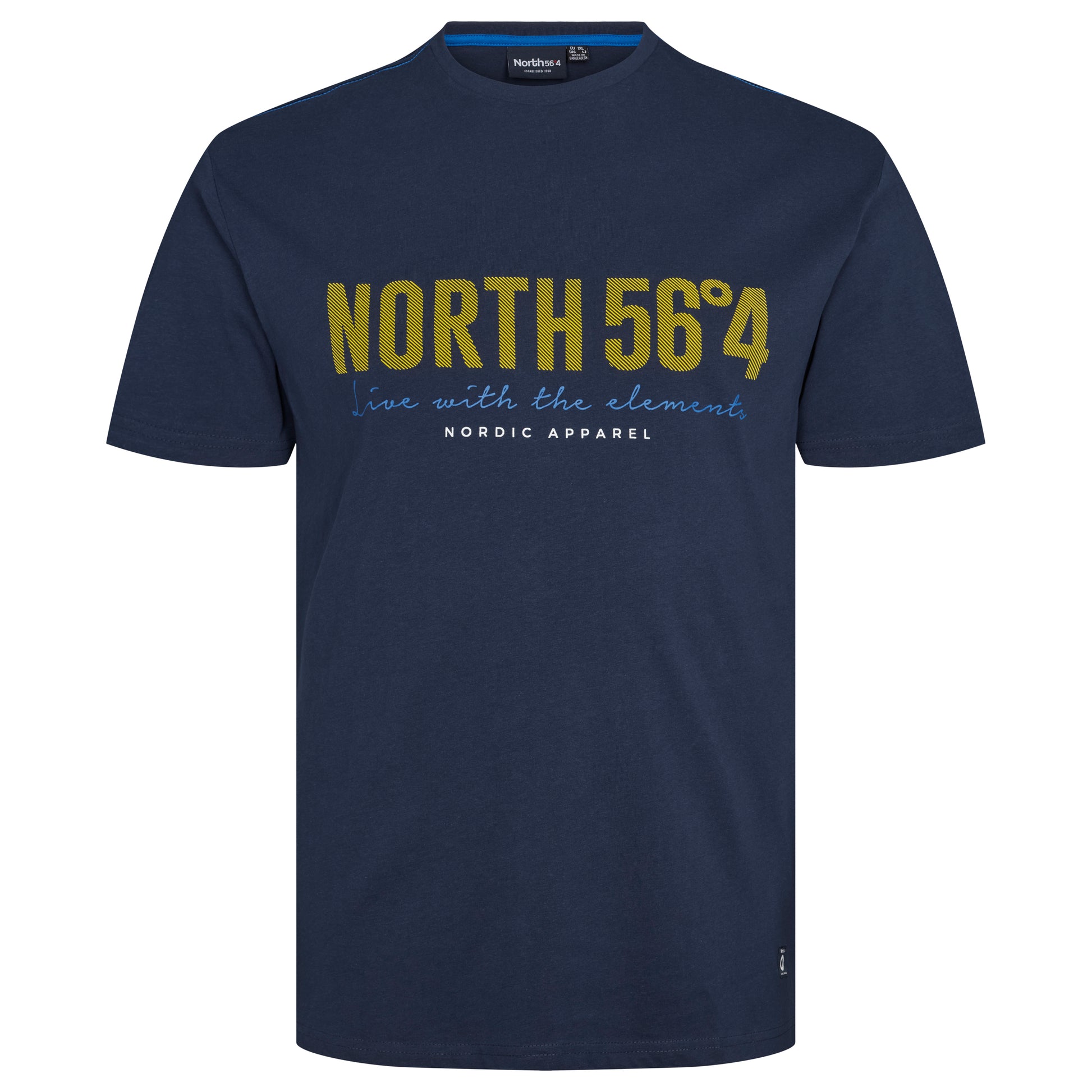 blå t-skjorte i bomull med logo i store størrelser